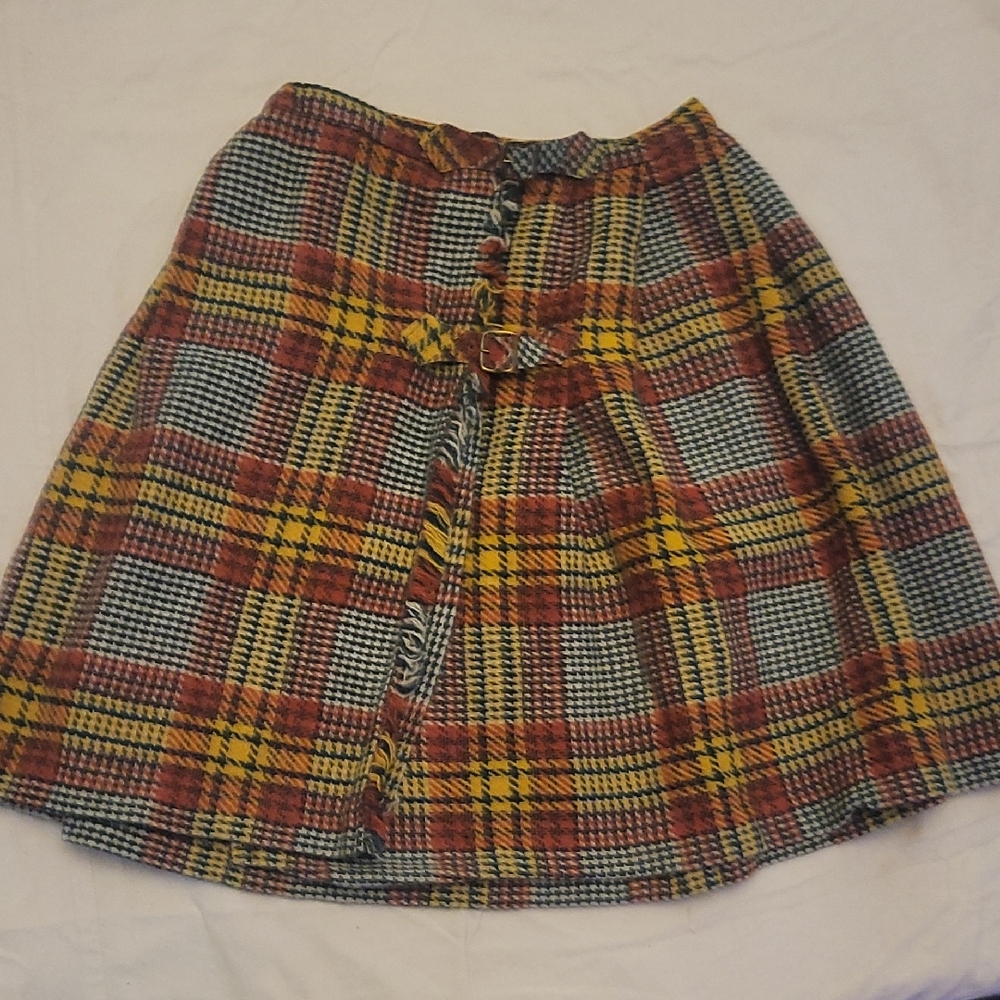 Plaid Button-Front Women's Skirt